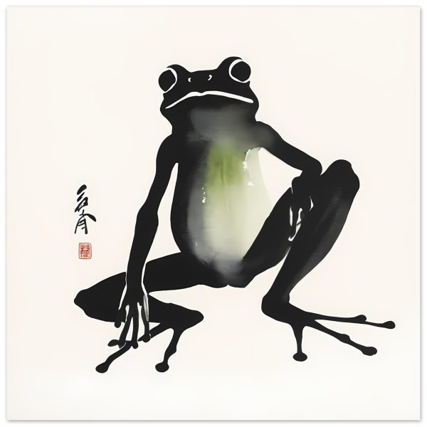 A Playful Symphony Unveiled in the Zen Frog Watercolor Print 13