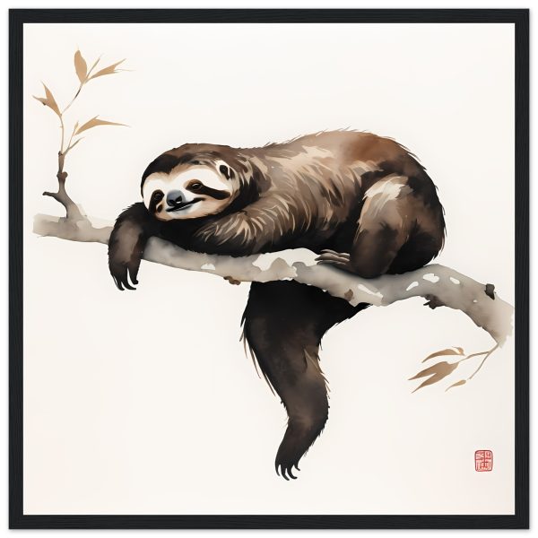 Embrace Peace with the Minimalist Zen Sloth Print 5