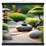Tranquil Zen Garden: Premium Poster with Magnetic Hanger 7