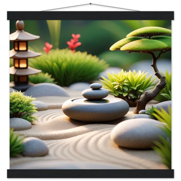 Tranquil Zen Garden: Premium Poster with Magnetic Hanger 3