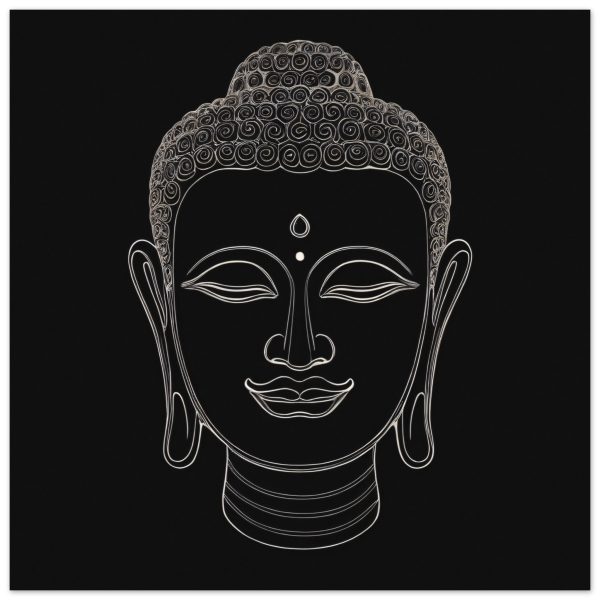 Monochrome Buddha Head Wall Art 16
