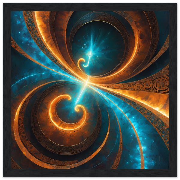 Zen Serenity Unveiled: Framed Poster with Golden Swirls 2