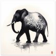The Enchanting Black Elephant with White Tree Print 30