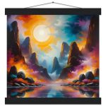 Radiant Mountain Sunset Poster with Hanger 5