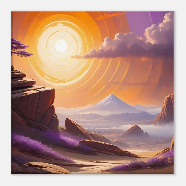 Desert Oasis Sunrise: Tranquil Zen Canvas Art
