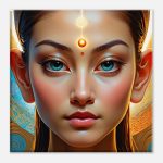 Sapphire-Eyed Enchantress: Canvas Print of Mystical Beauty 6