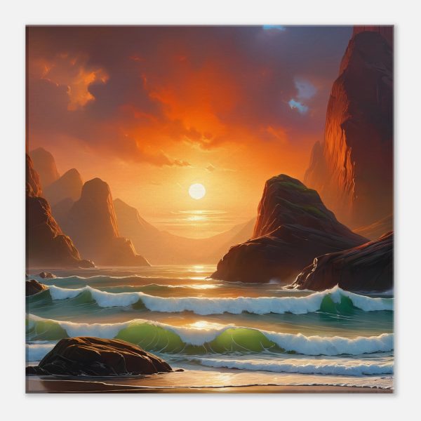 Tranquil Horizon: Ocean Sunset Canvas Print 4