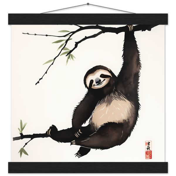 The Ethereal Charm of the Japanese Zen Sloth Print 4