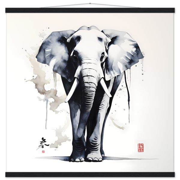 Harmony in Hues: The Majestic Zen Elephant Print 15