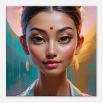 Vibrant Geisha Portrait on Canvas: A Symphony of Color 8