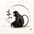 Tranquil Harmony: A Enchanting Zen Monkey Print 19