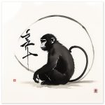 Tranquil Harmony: A Enchanting Zen Monkey Print