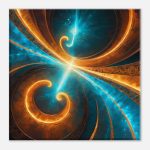 Eternal Tranquility: Golden Swirls on Canvas 6