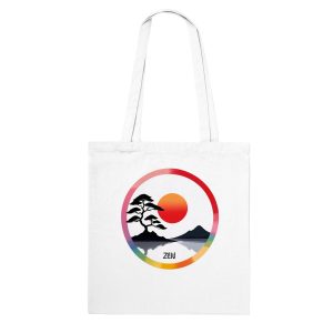 Zen Bonsai: A Nature-Inspired Rainbow Tote Bag
