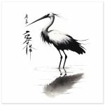 A Tranquil Symphony: The Elegance of a Crane in Water