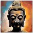 Mystic Luxe: Buddha Head Canvas of Tranquil Intrigue 35