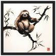 The Harmony of Zen Sloth in Japanese Ink Wash 26
