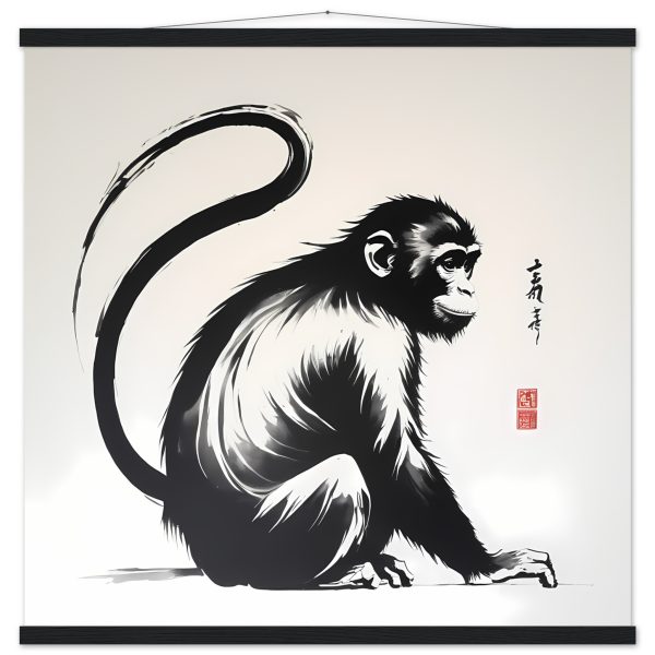 The Tranquil Charm of the Zen Monkey Print 4
