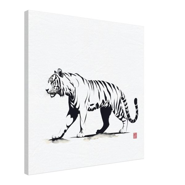 Monochrome Tiger Canvas Print 8