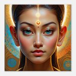 Sapphire-Eyed Enchantress: Canvas Print of Mystical Beauty 8