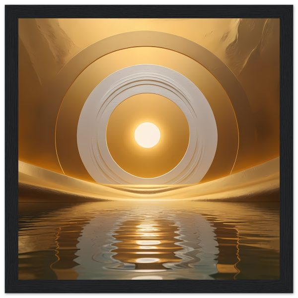Illuminated Path: Golden Zenful Journey Framed Poster 2
