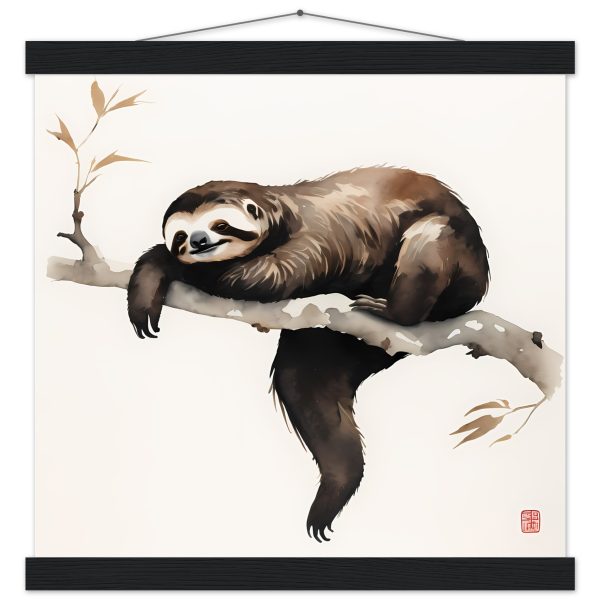 Embrace Peace with the Minimalist Zen Sloth Print 8