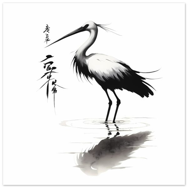 A Tranquil Symphony: The Elegance of a Crane in Water 9