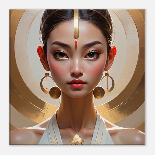Radiant Elegance: Canvas Print of the Golden Goddess