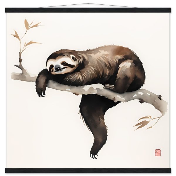 Embrace Peace with the Minimalist Zen Sloth Print 13