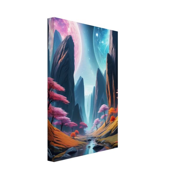 Cosmic Zen: Surreal Valley Serenity Canvas Print 4
