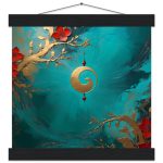 Zen Harmony in Golden Swirls: Artful Poster for Tranquil Living 8