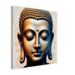 Golden Tranquility: Buddha Head Canvas Elegance 36