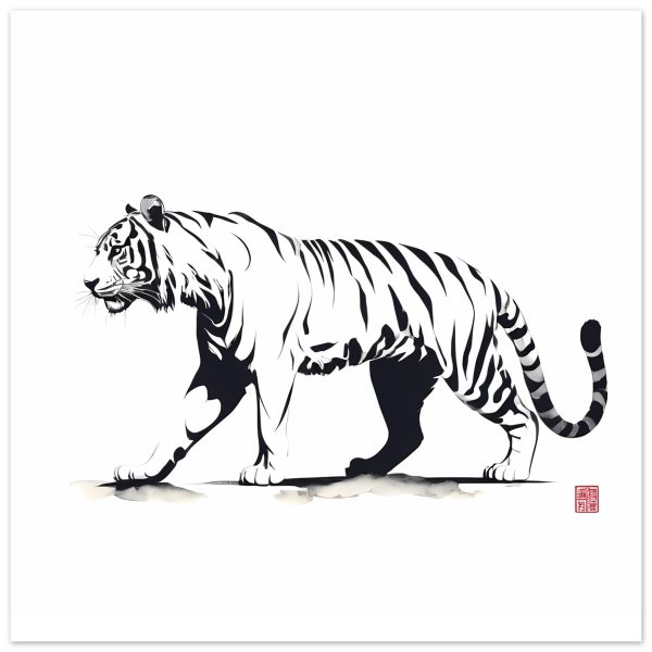 Monochrome Tiger Canvas Print 2