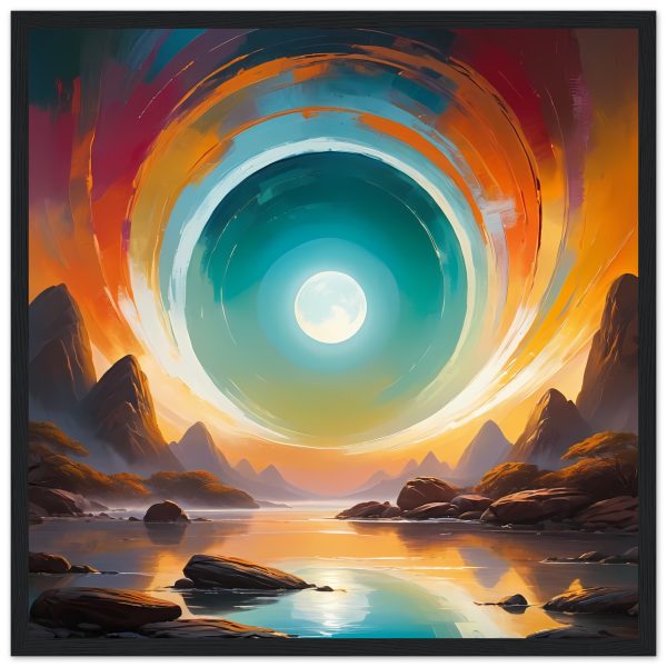 Ethereal Gateway to Zen: Framed Oil Painting-Style Serenity