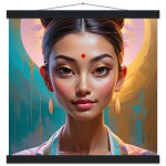 Enchanting Geisha in the Sun: Premium Poster with Hanger