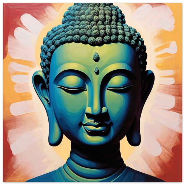 The Blue and Green Buddha Head Canvas 5