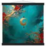 Zen Harmony in Golden Swirls: Artful Poster for Tranquil Living 5