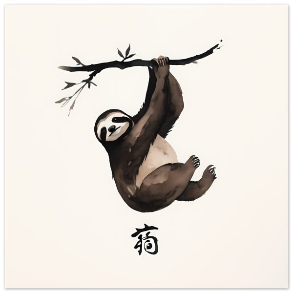 The Zen Sloth Watercolor Print 14