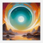 Ethereal Gateway to Serenity: Zen-Style Oil Painting 7