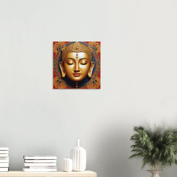 Golden Serenity: Zen Buddha Mask Poster 16