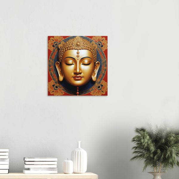 Golden Serenity: Zen Buddha Mask Poster 3