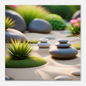 Zen Garden Tranquility: Elegance in Canvas