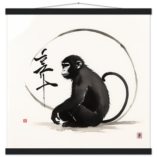 Tranquil Harmony: A Enchanting Zen Monkey Print 4