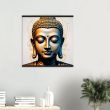 Golden Tranquility: Buddha Head Canvas Elegance 27