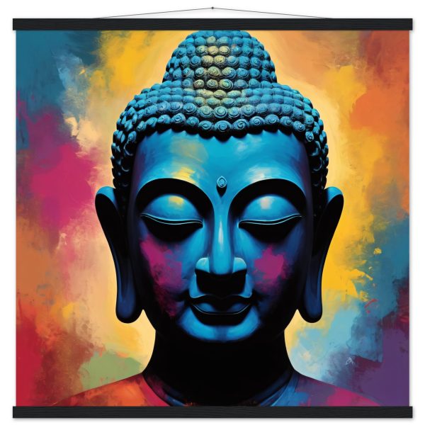 Zen Spectrum: Vibrant Buddha Head Canvas Harmony 6