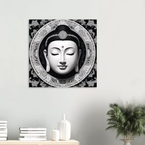 Elegance Unveiled: Zen Buddha Mask Canvas