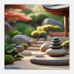 Eternal Tranquility: Japanese Pagoda Zen Garden Canvas 5