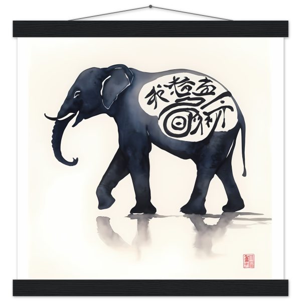 Eternal Serenity: The Enigmatic Black Zen Elephant Print 18