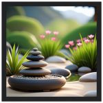 Zen Garden Beauty: Premium Wooden Framed Poster 6