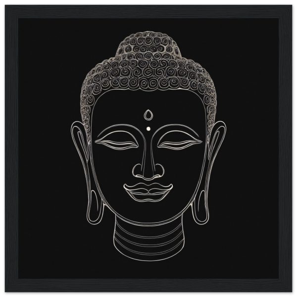 Monochrome Buddha Head Wall Art 2